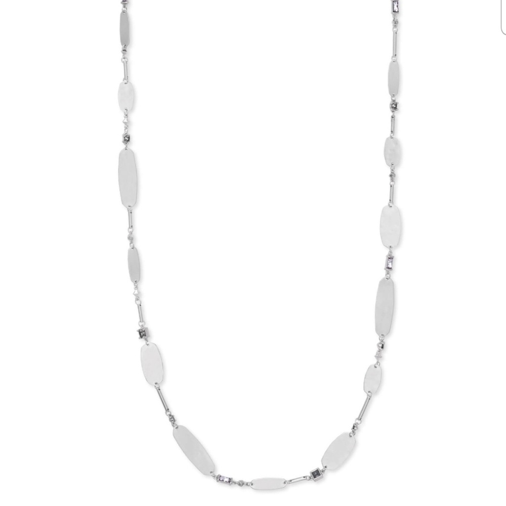Claret Silver Long Necklace In Lilac Mix